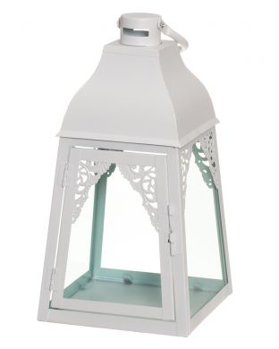Lyhty Simone 34 cm valkoinen